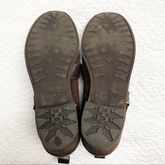 Ugg Wright Belted Bootie Brown Suede Womens Sz 6 - Picture 7 of 8